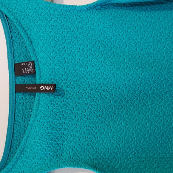 MNG Casual Mini dress with Side zipper Teal Size Medium - Picture 4 of 5